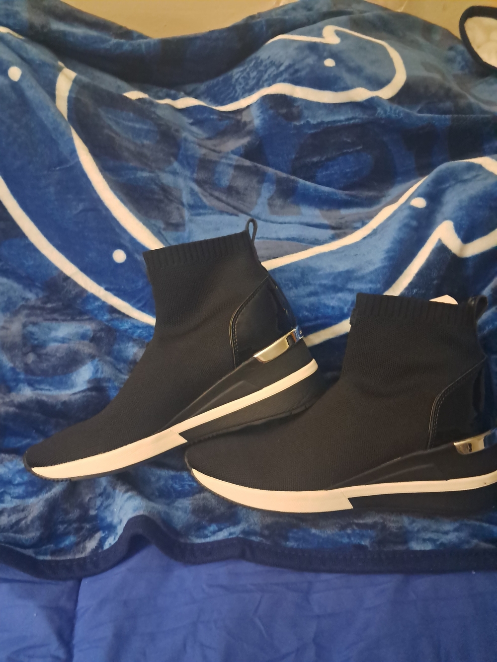Women's Black Michael Kors Slip-On Athletic Sneakers Boot